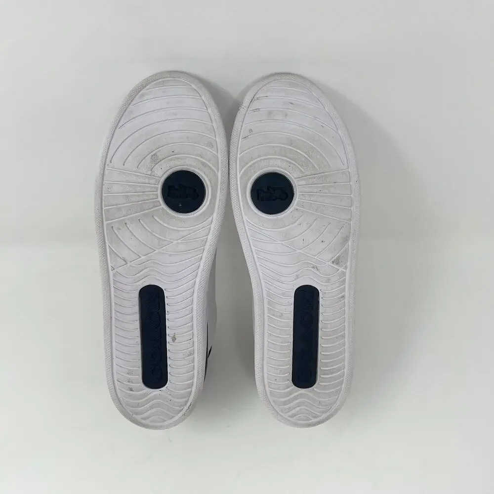 Coach Lowline Low Top Sneaker Womens 7.5B White‎ Leather Navy Accents G5040